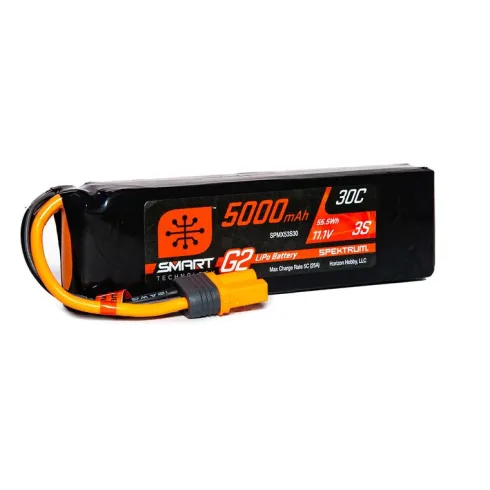 Spektrum 11.1V 5000mAh 3S 30C Smart LiPo G2 IC5