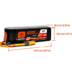 Spektrum 22.2V 5000mAh 6S 50C Smart LiPo G2 IC5