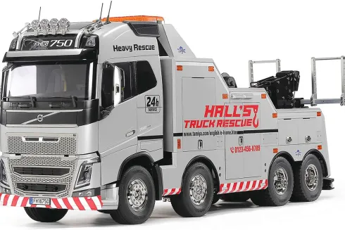 Tamiya 1/14 Volvo FH16 Globetrotter 750 8×4 Tow Truck – Silver Edition (Limited Edition)