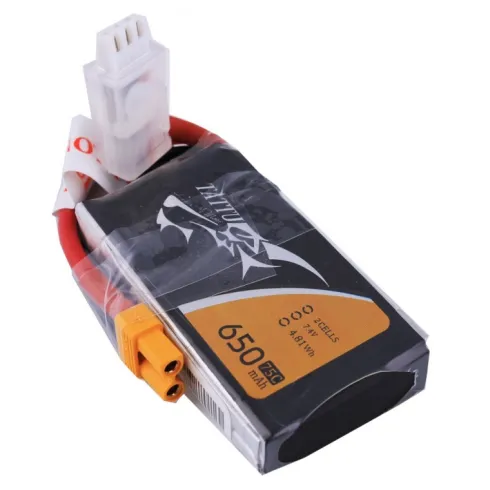 Tattu 650mAh 7.4V 75C-150C 2S1P Lipo batterij met XT30 stekker