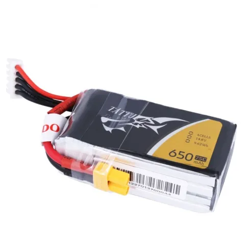 Tattu 650mAh 14.8V 75C-150C 4S1P Lipo batterij met XT30 stekker
