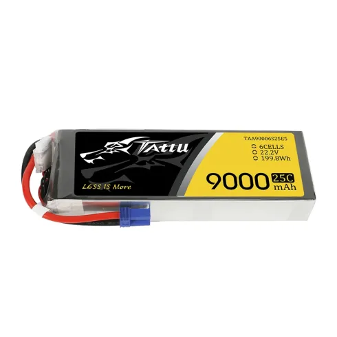 Tattu 9000mAh 22.2V 25C 6S1P LiPo Accu met EC5 stekker