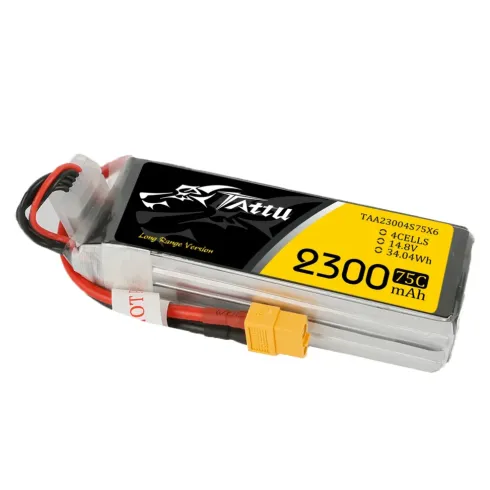 Tattu 2300mAh 14.8V 75C 4S1P LiPo Accu met XT60 Stekker