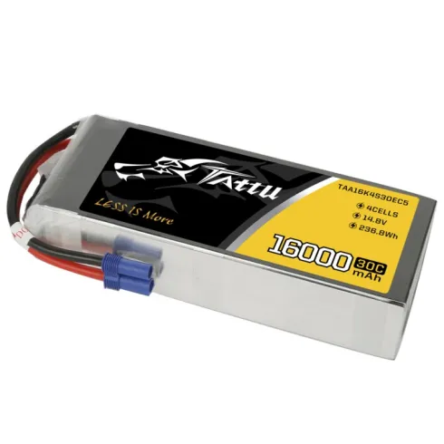 Tattu 16000mAh 14.8V 30C 4S1P Lipo batterij met EC-5 stekker