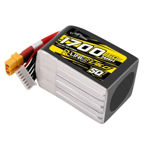 Tattu R-Line V6.0 1700mAh 22.2V 160C 6S LiPo Accu XT60 Stekker (SQ)