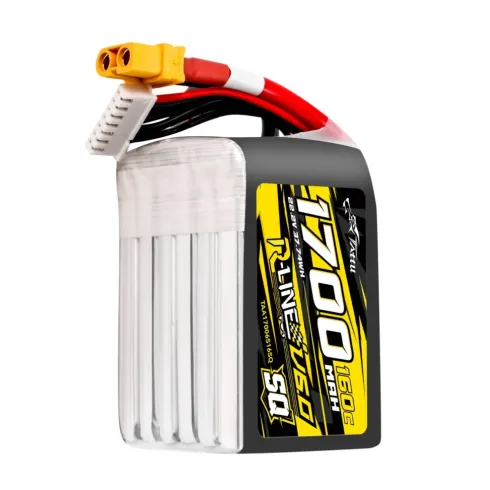 Tattu R-Line V6.0 1700mAh 22.2V 160C 6S LiPo Accu XT60 Stekker (SQ)