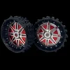 Taylor Super Spike 3″ Bandenpaar met Lightweight Centres 24mm Hex voor 1/5 RC modellen Rood