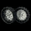 Taylor Super Spike 3″ Bandenpaar met Lightweight Centres 24mm Hex voor 1/5 RC modellen Zilver