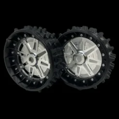 Taylor Super Spike 3″ Bandenpaar met Lightweight Centres 24mm Hex voor 1/5 RC modellen Zilver