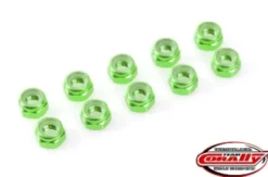 Team Corally – Aluminium Nylstop Nut M4 – Green – 10 pcs