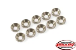 Team Corally – Aluminium Washer – for M3 Flat Head Screws – OD=8mm – Gun Metal – 10 pcs