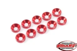 Team Corally – Aluminium Washer – for M4 Button Head Screws – OD=12mm – Red – 10 pcs