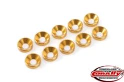 Team Corally – Aluminium Washer – for M3 Button Head Screws – OD=15mm – Gold – 10 pcs