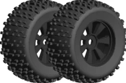 Team Corally Off-Road 1/8 Monster Truck Tires – Gripper – Glued on Black Rims – 1 pair – C-00180-378
