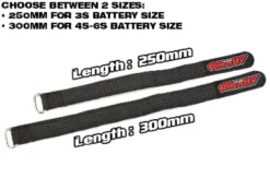 Team Corally Pro Battery Straps 300x20mm Zwart – 2 stuks