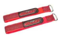 Team Corally Pro Battery Straps 250x20mm Rood – 2 stuks