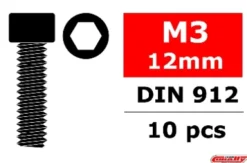 Team Corally – Staal schroeven M3 x 12mm – Cilinderkop binnenzeskant – 10 st – C-3001-30-12