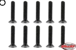 Team Corally – Steel Screws M4 x 12mm – Hex Flat Head – 10 pcs