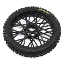 Team Losi Dunlop MX53 Front Tire Mounted, Black: Promoto-MX – LOS46004