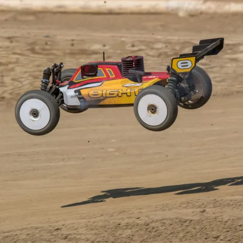 Team Losi 1/8 8IGHT 4WD Nitro Buggy RTR Rood/Geel