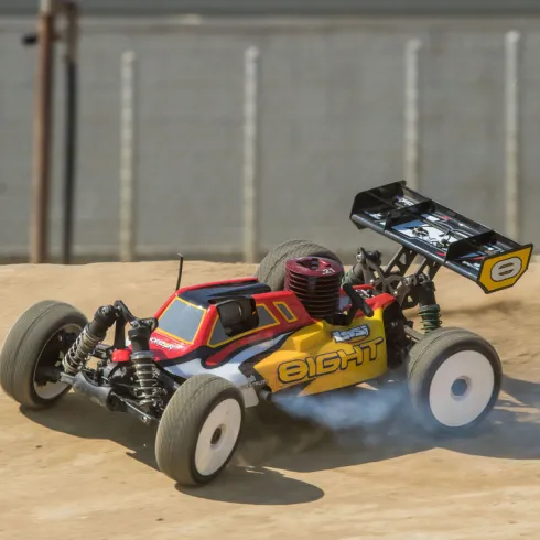 Team Losi 1/8 8IGHT 4WD Nitro Buggy RTR Rood/Geel