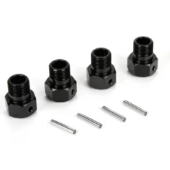 Team Losi Wheel Hex Black and Pin (4): MTXL – LOS252050