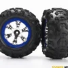 Tires and wheels assembled – blue beadlock style wheels – TRX7274