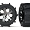 Tires & wheels, assembled, glued (2.8″) (All-Star black chrome wheels, paddle tires, foam inserts) (rear) (2) (TSM rated)