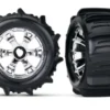 Tires & wheels, assembled, glued (Geode chrome wheels, paddle tires, foam inserts) (2) (use with 17mm splined wheel hubs & nuts, part TRX5353X) (TSM rated)