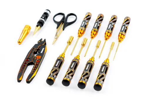 Toemen Modelsport Black/Gold RC Gereedschap Set Deluxe – 11 stuks