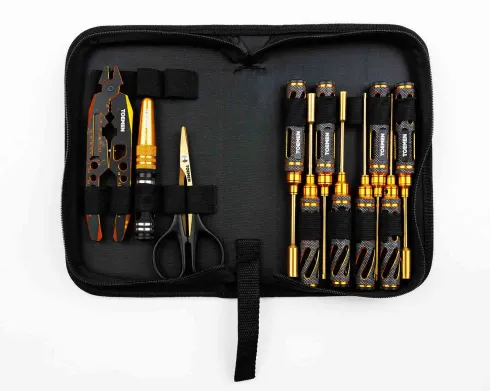 Toemen Modelsport Black/Gold RC Gereedschap Set Deluxe – 11 stuks