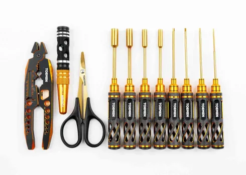 Toemen Modelsport Black/Gold RC Gereedschap Set Deluxe – 11 stuks