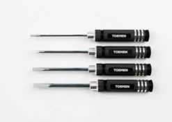 Toemen Modelsport Black/Silver Platte Schroevendraaiers – 4 stuks