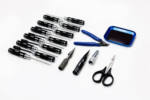 Toemen Modelsport Black & Silver RC Tool Set – 17 stuks