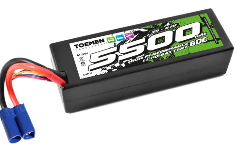 Toemen Modelsport Power Racing 60C 5500Mah 3S 11,1V hardcase lipo batterij met EC-5 stekker (ARRMA / Proboat)