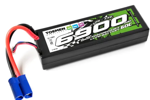 Toemen Modelsport Power Racing 60C 6900Mah 2S 7,4V hardcase lipo batterij met EC-5 stekker (ARRMA / Proboat)