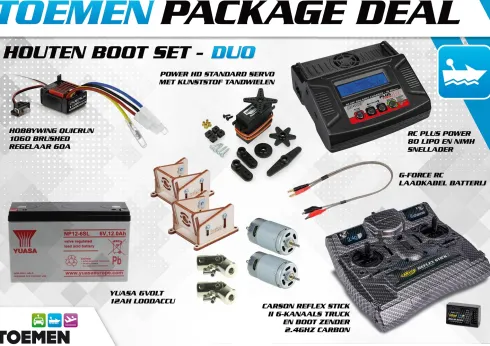 Toemen Package Deal houten boot RC set – Duo