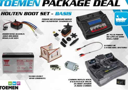 Toemen Package Deal houten boot RC set – Basis