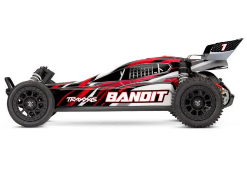 Traxxas BANDIT 1/10 2WD Brushed HD Red X Ready-to-Run met batterij en USB-C lader