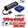 Traxxas Battery/charger completer pack (includes #2985 USB-C NiMH/LiPo iD charger (1), #2827X 3000mAh 7.4V 2-cell 20C LiPo iD Combo – TRX2985-2S-C