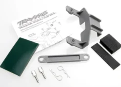 Traxxas Battery hold-down (grey) (1) / receiver hold-down (grey) (1) / metal posts (2)/ spacers (2)/ body clips (2)/ servo tape/ adhesive foam pad – TRX3627X