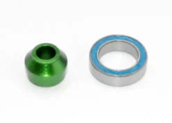 Traxxas Bearing adapter, 6061-T6 aluminum (green-anodized) (1)/ 10x15x4mm ball bearing (black rubber sealed) (1) (for slipper shaft) – TRX6893G