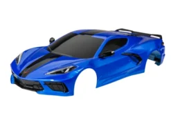 Traxxas Body, Chevrolet Corvette Stingray, complete (blue) (painted, decals applied) (includes side mirrors, spoiler, grilles, vents, & clipless mounting) – TRX9311X