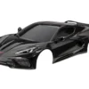 Traxxas Body, Chevrolet Corvette Stingray, complete (black) (painted, decals applied) (includes side mirrors, spoiler, grilles, vents, & clipless mounting) – TRX9311A