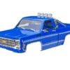 Traxxas Body, Chevrolet K10 Truck (1979), complete, blue (includes grille, side mirrors, door handles, roll bar, windshield wipers, & clipless mounting) (requires #9835 front & rear bumpers) – TRX9811-BLUE