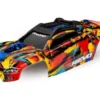 Traxxas Body E-Revo 2.0 Solar Flare (painted, decals applied) (assembled with front & rear body mounts and rear body support for clipless mounting) – TRX8612