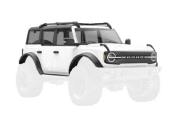 Traxxas Body, Ford Bronco (2021), complete, white (includes grille, side mirrors, door handles, fender flares, windshield wipers, spare tire mount, & clipless mounting) – TRX9711-WHT