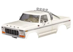 Traxxas Body, Ford F-150 Truck (1979), complete, white (includes grille, side mirrors, door handles, roll bar, windshield wipers, side trim, & clipless mounting) (requires #9834 front & rear bumpers) – TRX9812-WHT