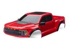 Traxxas Body, Ford Raptor R, complete (red) (includes grille, tailgate trim, side mirrors, decals, & clipless mounting) (requires #10124 & 10125 body mounts) – TRX10112-RED