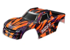 Traxxas Body, Hoss 4X4 VXL, orange/ window, grille, lights decal sheet – TRX9011A